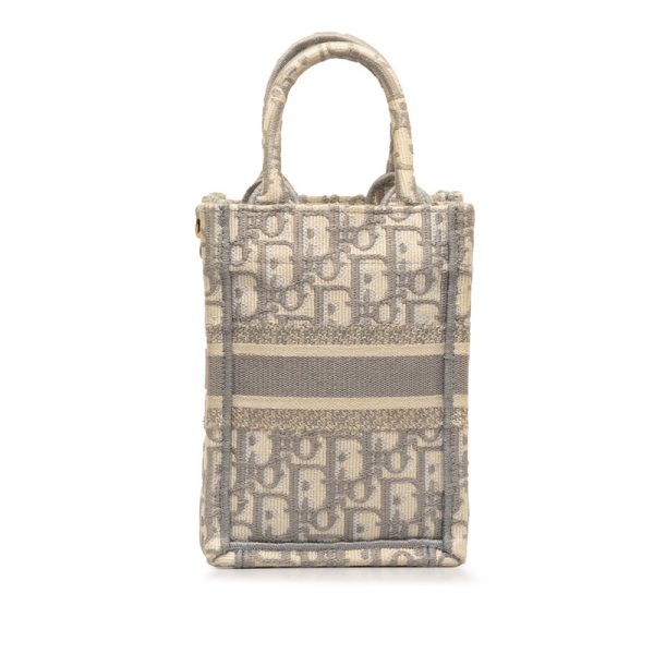 klhnat5idc63794g 3 Dior Oblique Book Tote Mini Bag Jacquard Shoulder Bag Gray