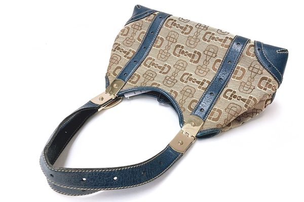 knk5077 2 Gucci Canvas Leather Horsebit Handbag Biege