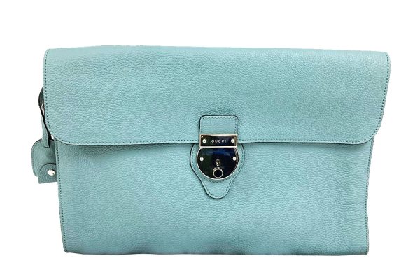 kss404 1 Gucci Heart Print Clutch Bag Aqua Green