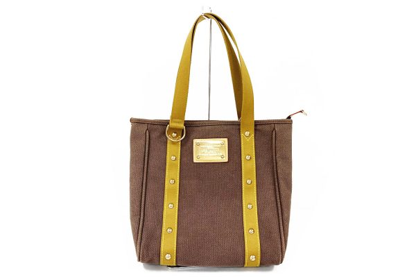 kstake8358 1 Louis Vuitton Antigua Mm Canvas Tote Bag Dark Brown