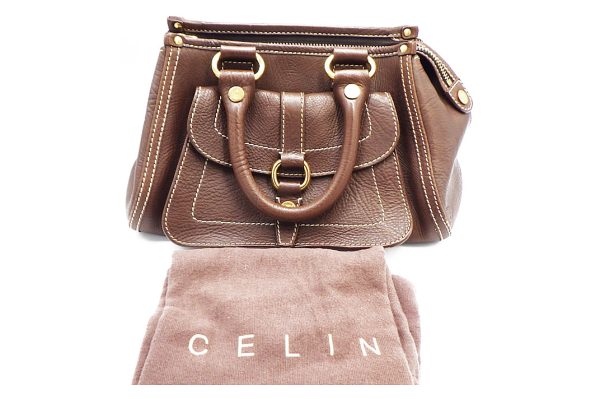 kvva5739 8 Celine Boogie Leather Bag Brown