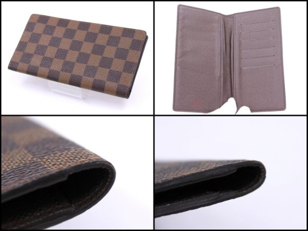 kw0107 2 Louis Vuitton Damier Porte Valeur Cult Credit Billfold Wallet Brown