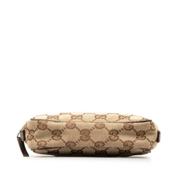 l7cjl9bad5hg0oe5 4 Gucci GG Canvas Pouch 106647 Beige Brown Canvas Leather