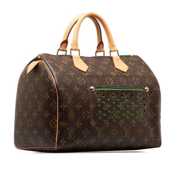 l9ok3t2xiwordqk0 2 Louis Vuitton Monogram Perfo Speedy 30 Mini Bag Brown