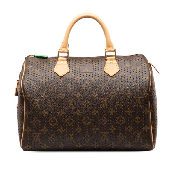 l9ok3t2xiwordqk0 3 Louis Vuitton Monogram Perfo Speedy 30 Mini Bag Brown