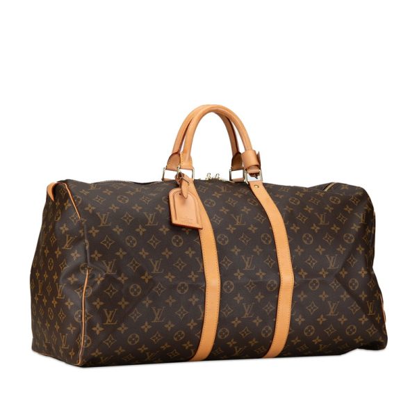 lcj1s5uiqwksbqhw 2 Louis Vuitton Monogram Keepall 55 Travel M41424 Brown