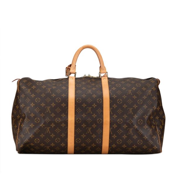 lcj1s5uiqwksbqhw 3 Louis Vuitton Monogram Keepall 55 Travel M41424 Brown