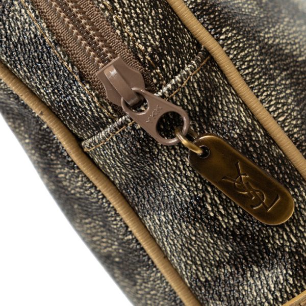 lm316so8yoh7ws0q 9 Saint Laurent YSL Logo Giraffe Clutch Pouch Gray Beige PVC Leather