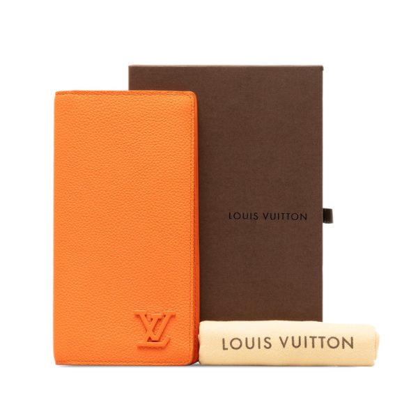 ltwsc87ydqt3hhcb 10 Louis Vuitton LV Portefeuille Brazza Wallet M81153 Orange Taurillon