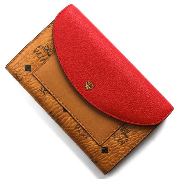 lwcmmyl8avi14ru001 MCM Long Wallet Clutch Pouch in Visetos Monogram Ruby Red