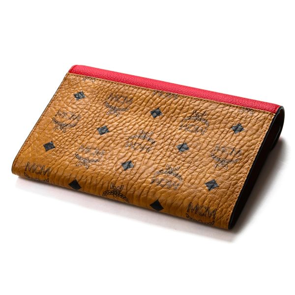 lwcmmyl8avi14ru001d MCM Long Wallet Clutch Pouch in Visetos Monogram Ruby Red