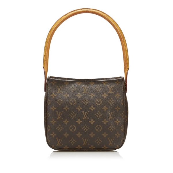 lzcszngeafvb23gi 1 Louis Vuitton Monogram Looping MM Shoulder Bag M51146 Brown PVC Leather