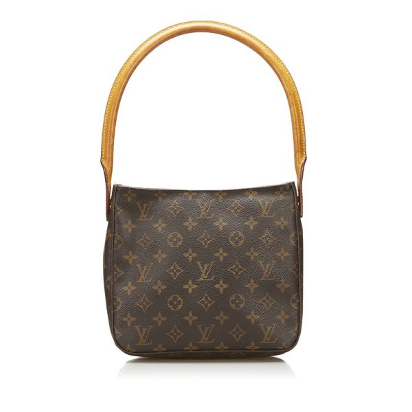 lzcszngeafvb23gi 3 Louis Vuitton Monogram Looping MM Shoulder Bag M51146 Brown PVC Leather