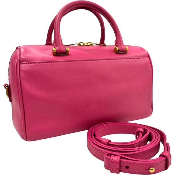 m23 3333 1 Saint Laurent Leather Mini Boston Bag Pink