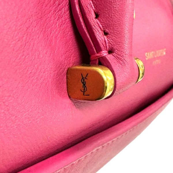 m23 3333 13 Saint Laurent Leather Mini Boston Bag Pink