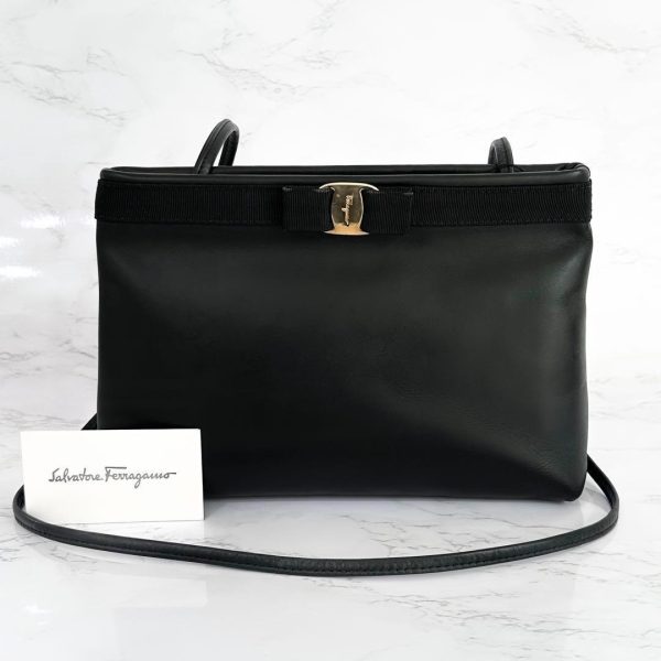 m29058295307 1 Salvatore Ferragamo Shoulder Bag Vara Ribbon Black