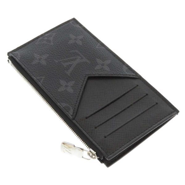 m30271 03 Louis Vuitton Coin Card Holder Monogram Eclipse Black