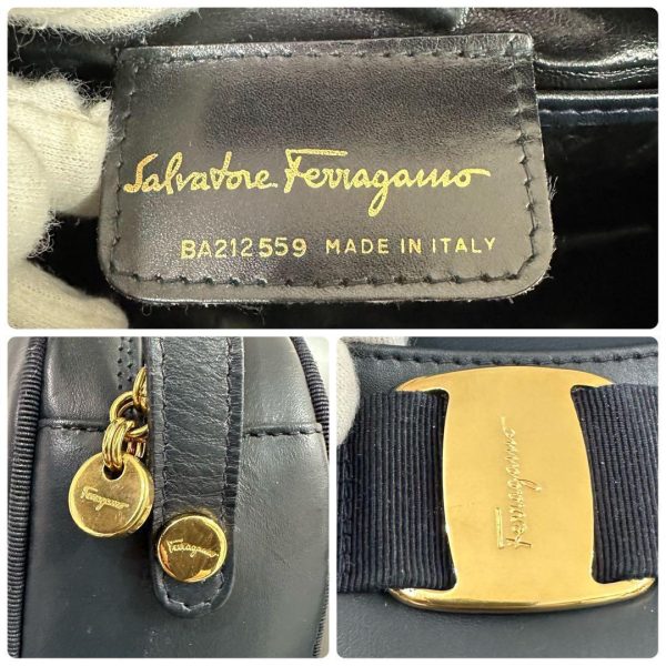 m40522988386 7 Salvatore Ferragamo Shoulder Bag Vara Ribbon Navy