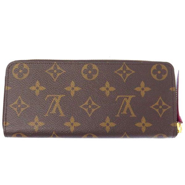 m60742 03 Louis Vuitton Monogram Portefeuille Clemence Long Wallet Fuchsia