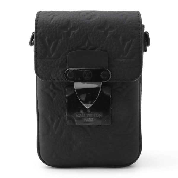 m81524 01 Louis Vuitton Monogram Taurillon Vertical Wearable Wallet Black