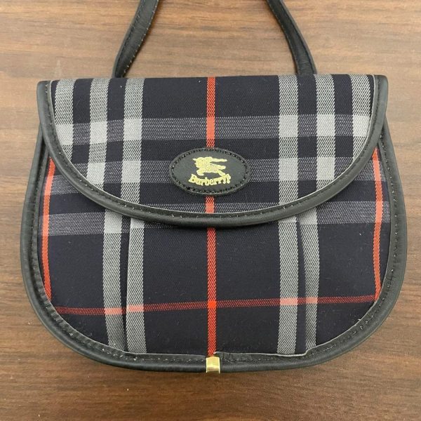 m90705901804 3 Burberry Canvas Nova Check Mini Shoulder Bag Navy