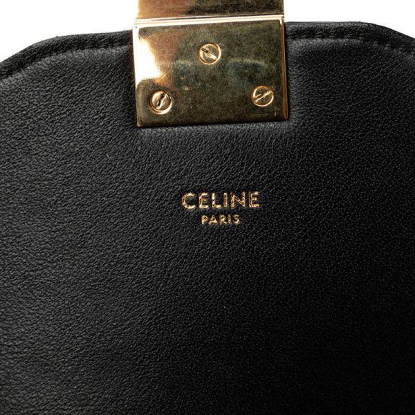 me4fy9mgcxvbrg1u 6 Celine Quilted C Small Chain Shoulder Bag Black Leather