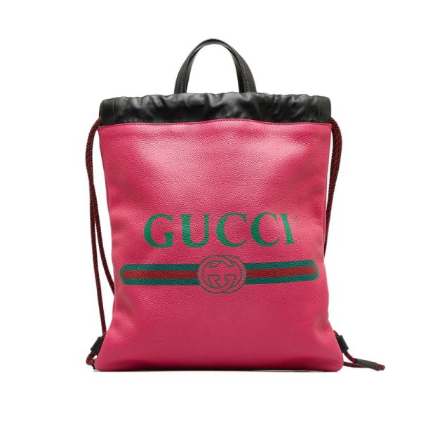 meymy3o8hdtqp71d 1 Gucci Drawstring Backpack Knapsack Backpack Pink Leather