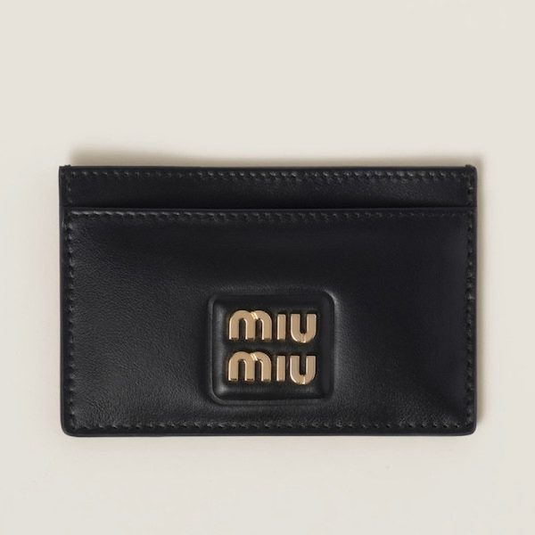 miu 0373 1 MIU MIU Leather Card Case Black