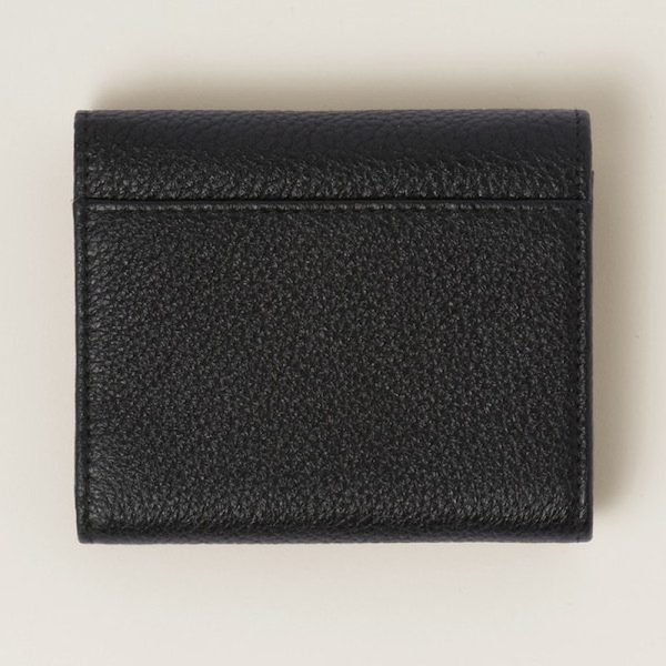 miu 0386 3 MIU MIU Vitello Dyno Leather Fold Wallet with Flap Black