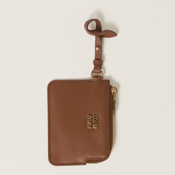 miu 0399 1 MIU MIU Leather Accessories Cognac