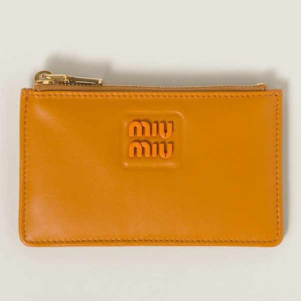 miu 0403 1 MIU MIU Leather Envelope Wallet Orange