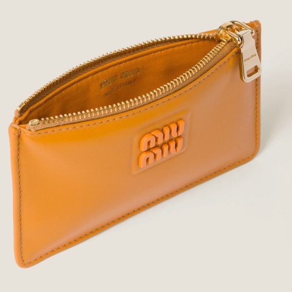 miu 0403 2 MIU MIU Leather Envelope Wallet Orange