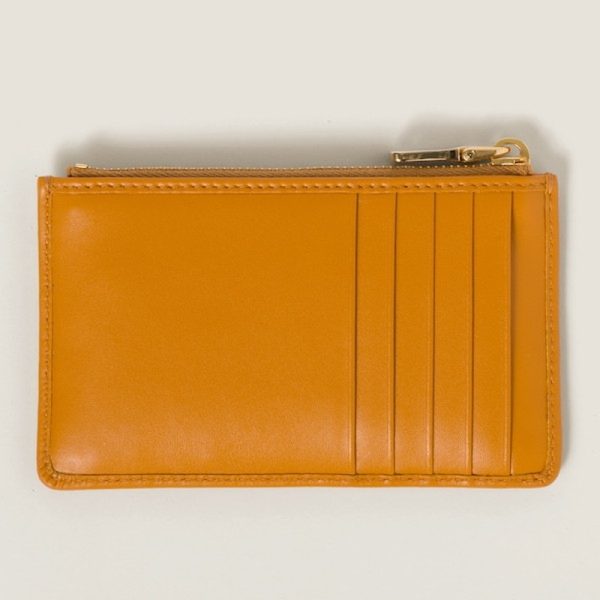 miu 0403 3 MIU MIU Leather Envelope Wallet Orange