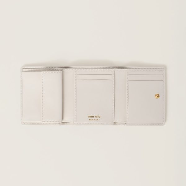 miu 0427 2 MIU MIU Matelasse Leather Wallet White