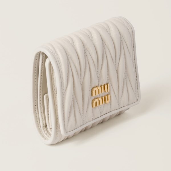 miu 0427 4 MIU MIU Matelasse Leather Wallet White