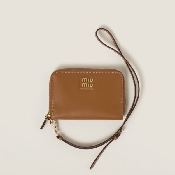 miu 0429 1 MIU MIU Leather Passport Holder Camel