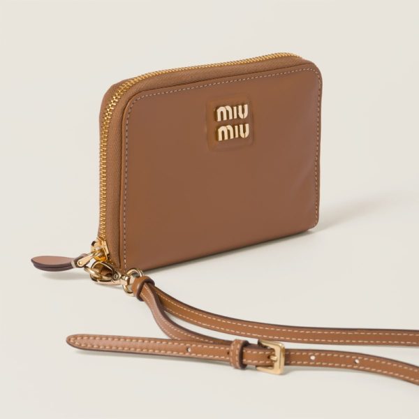 miu 0429 4 MIU MIU Leather Passport Holder Camel