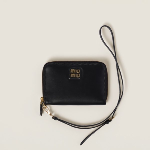 miu 0430 1 MIU MIU Leather Passport Holder Black