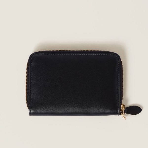 miu 0430 3 MIU MIU Leather Passport Holder Black