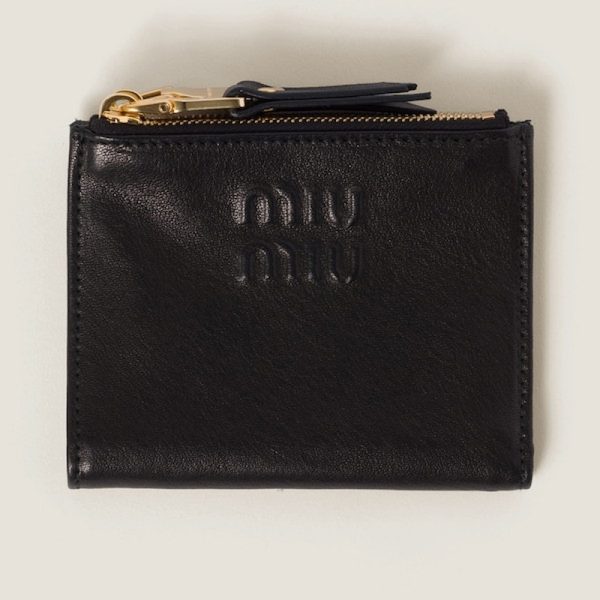 miu 0436 1 MIU MIU Nappa Leather Wallet Black