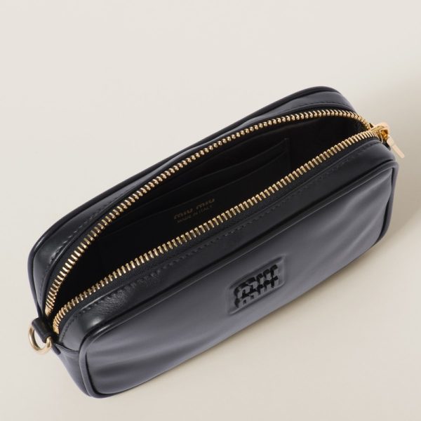 miu 0441 4 MIU MIU Leather Pouch Black