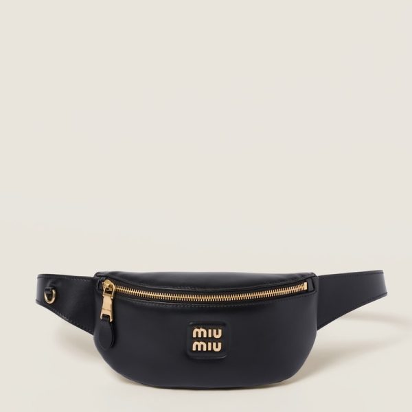 miu 0492 1 Miu Miu Leather Belt Bag Black