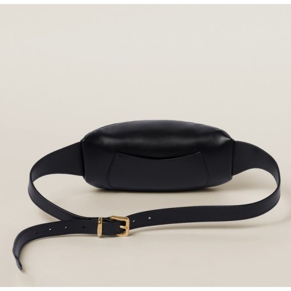 miu 0492 3 Miu Miu Leather Belt Bag Black