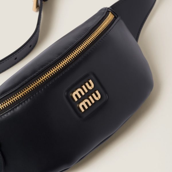 miu 0492 5 Miu Miu Leather Belt Bag Black