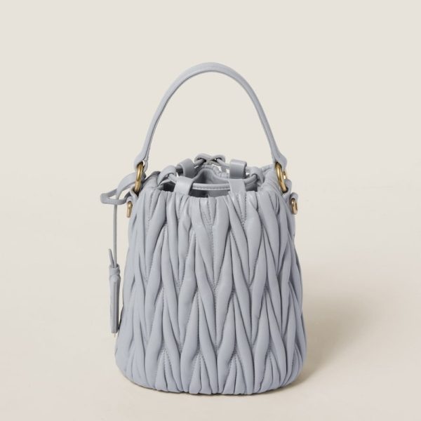 miu 0496 3 Miu Miu Leather Bucket Bag Cornflower Blue