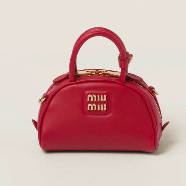 miu 0515 1 Miu Miu Leather Top Handle Bag Red