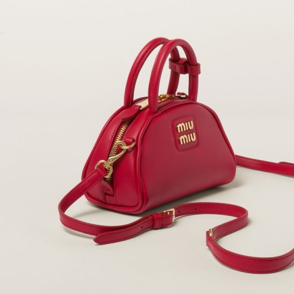 miu 0515 2 Miu Miu Leather Top Handle Bag Red