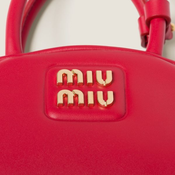 miu 0515 5 Miu Miu Leather Top Handle Bag Red