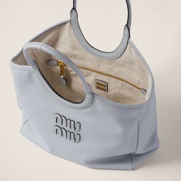 miu 0523 4 Miu Miu Ivy Leather Bag Cornflower Blue