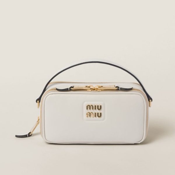 miu 0551 1 MIU MIU Leather Shoulder Bag Off White